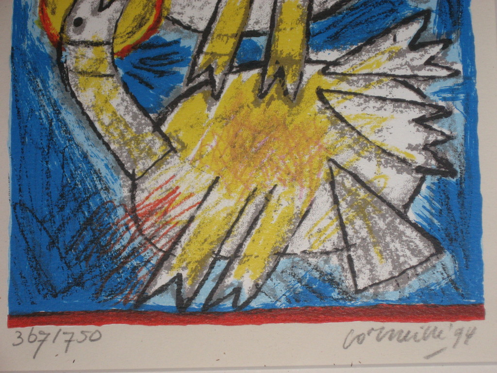 Corneille: 'Les oiseaux amoureux' - gesigneerde zeefdruk - 1994 kopen? Bied vanaf 149!
