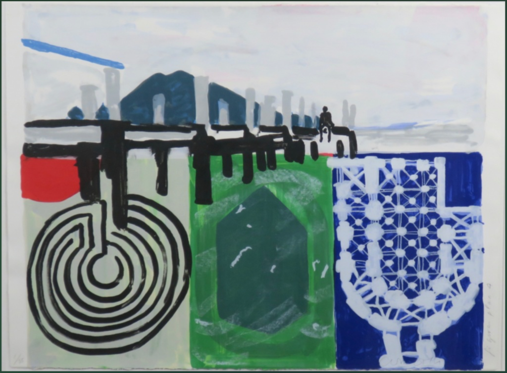 Cees Dolk: Zeefdruk, Figurenplan 4 -Ingelijst kopen? Bied vanaf 40!