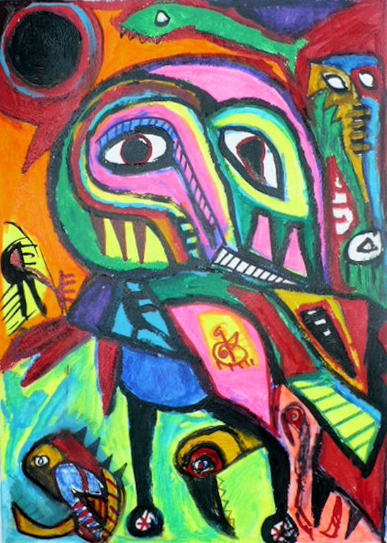 onvindnaar-gemengde techniek op papier-handgesigneerd plus certificaat verkocht voor € 80!