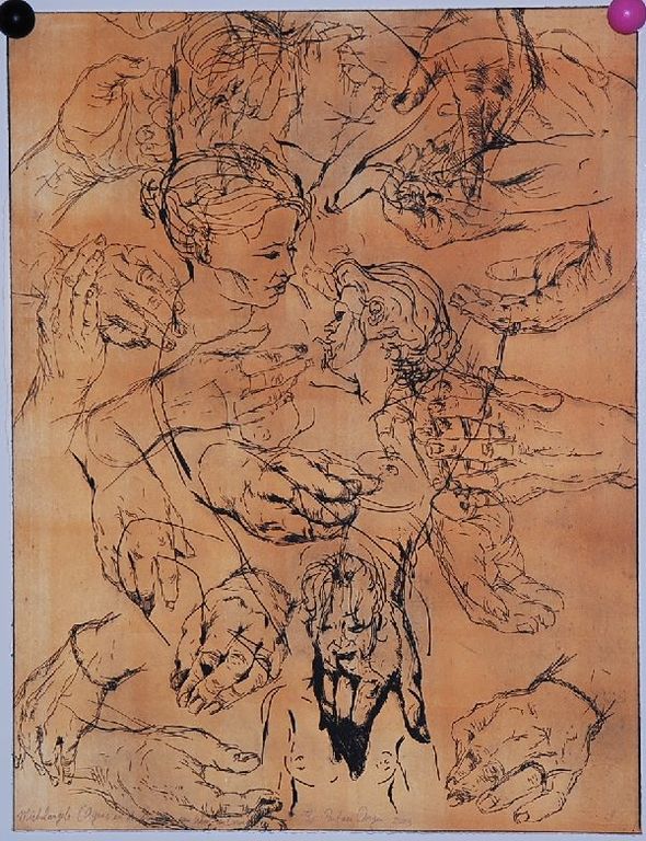 Paul van Dongen: Ets. Naar Michelangelo kopen? Bied vanaf 50!