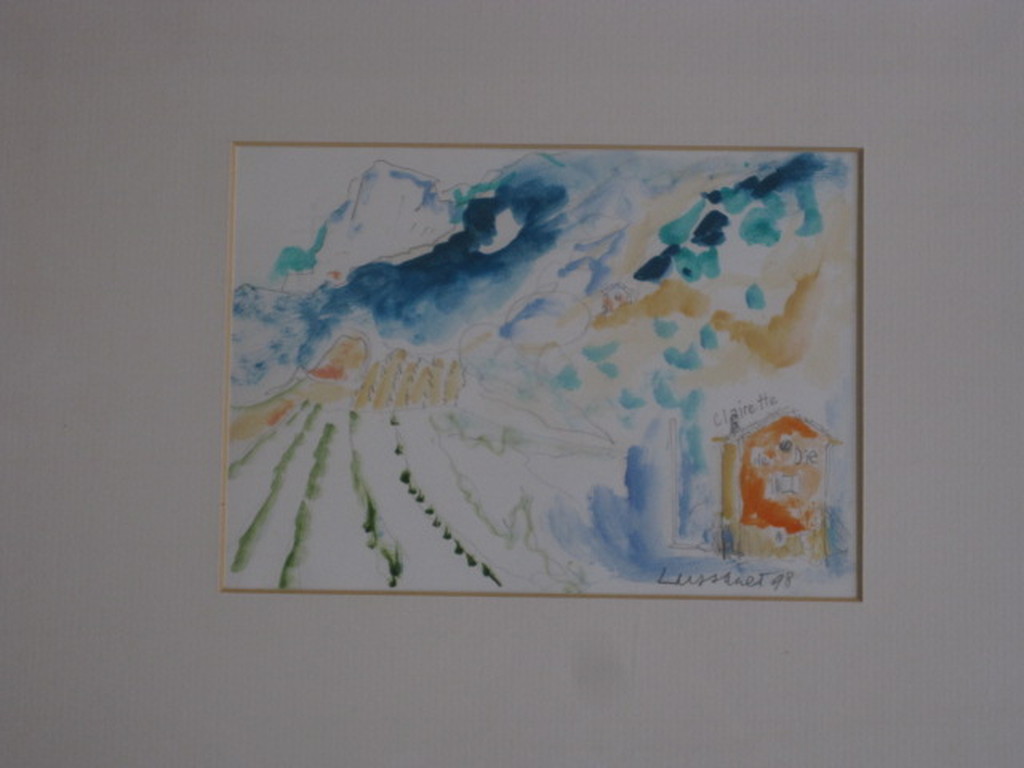 Bijzondere orig. (wijn)aquarel van Paul de Lussanet  "Clairette de Die" gesignee kopen? Bied vanaf 1!