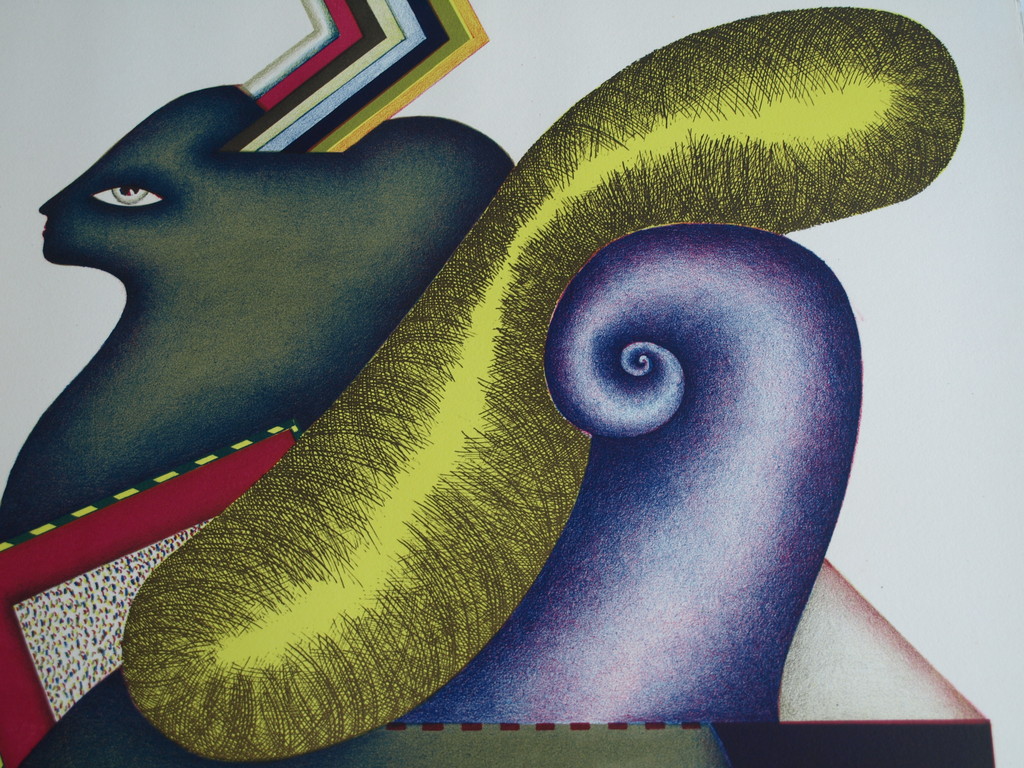 Jörg Remé (1941-) : Litho, Verschoven hoofd – gesigneerd – 1971 – 4/25 kopen? Bied vanaf 1!