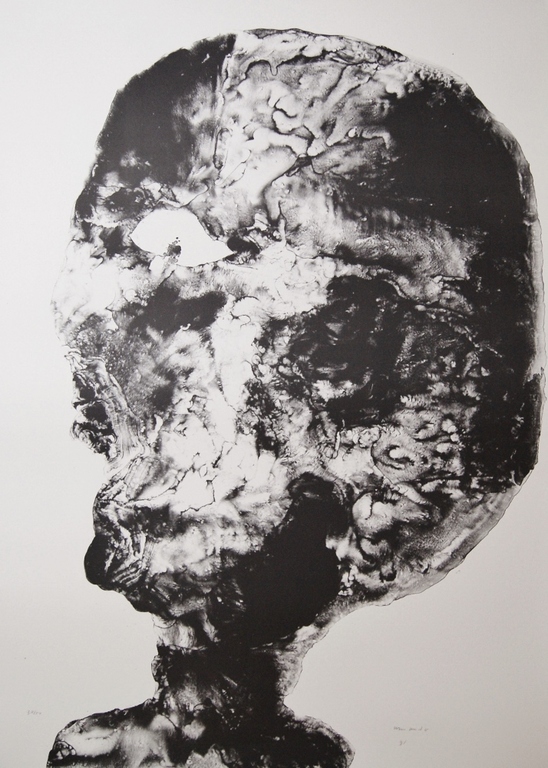 Ingelijste monumentale litho Der Kopf van Armando, in nieuw staat. 37/50 verkocht voor € 850!