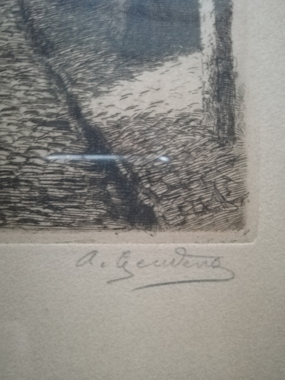 Albert Geudens (1869 - 1949) ets - Mechelse kerktoren kopen? Bied vanaf 1!