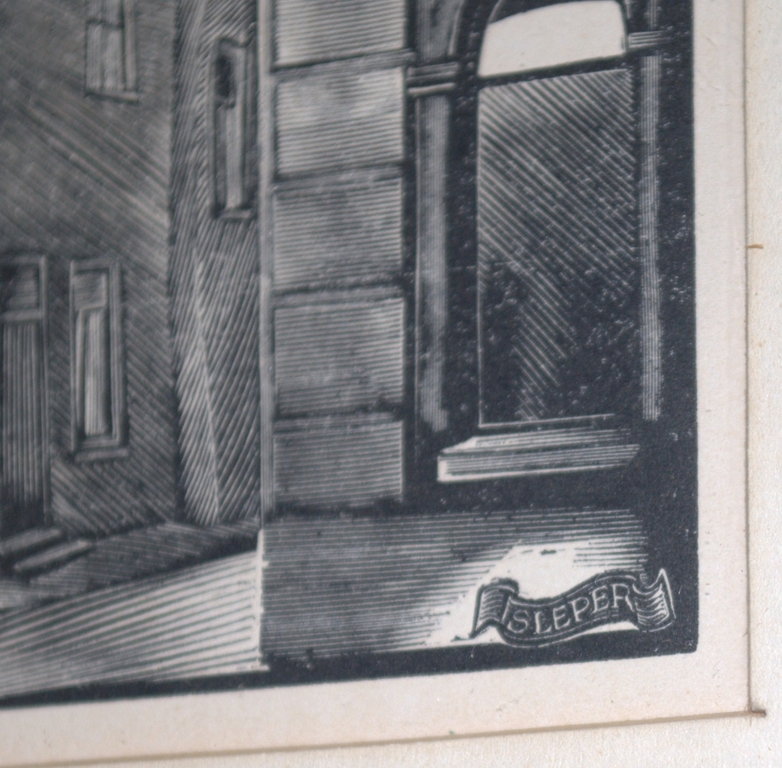 JAN STRUBE litho Kerstavond te BREDA en JAN SLEPER (1919-2002) houtgravure BREDA kopen? Bied vanaf 45!