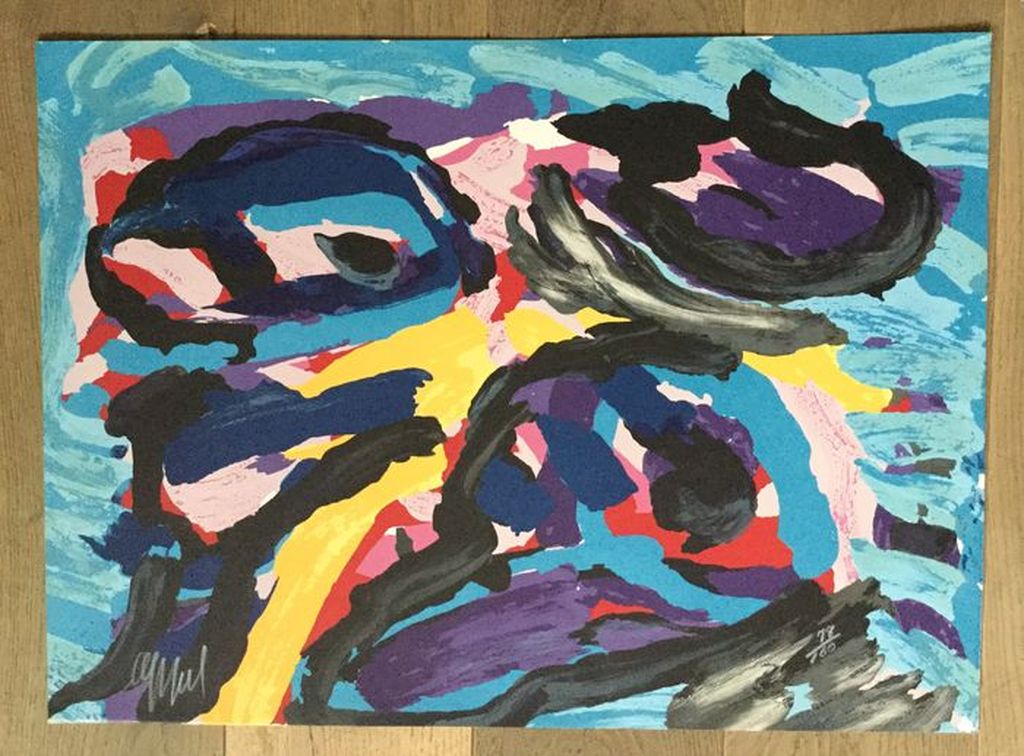 Karel Appel - Originele kleuren lithografie, Three Faces like Clouds  kopen? Bied vanaf 425!