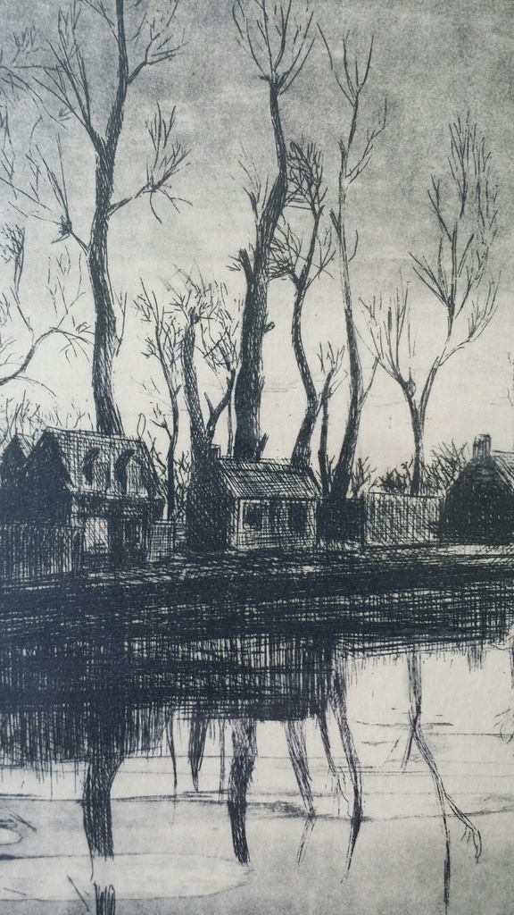 Willem Bakkum, Ets, Riviergezicht kopen? Bied vanaf 20!