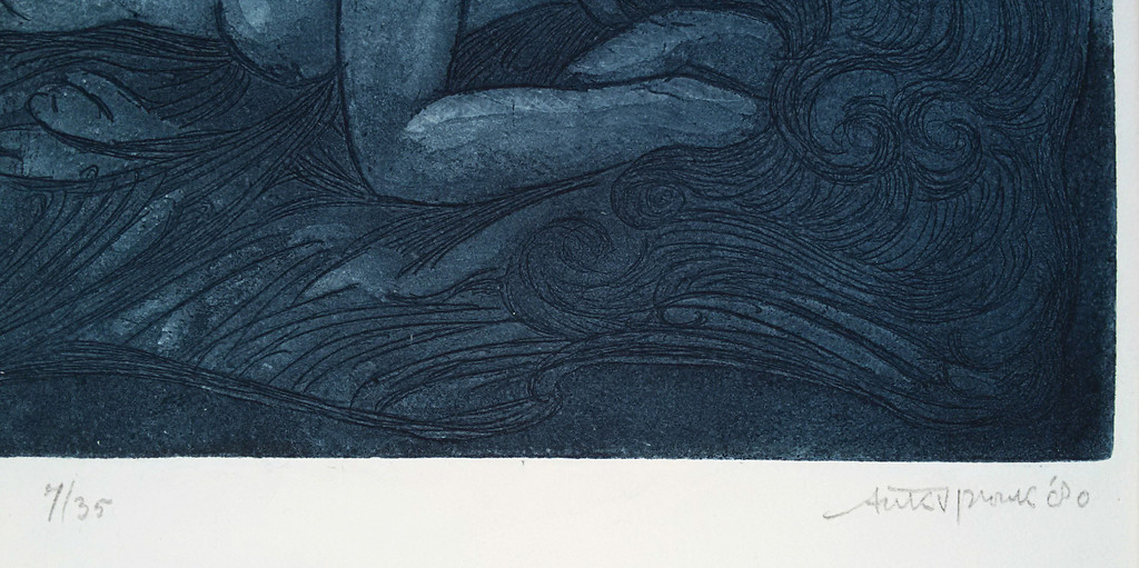 Laatste keer: Ank Spronk - Slaap met het donker vrouw, aquatint ets kopen? Bied vanaf 50!