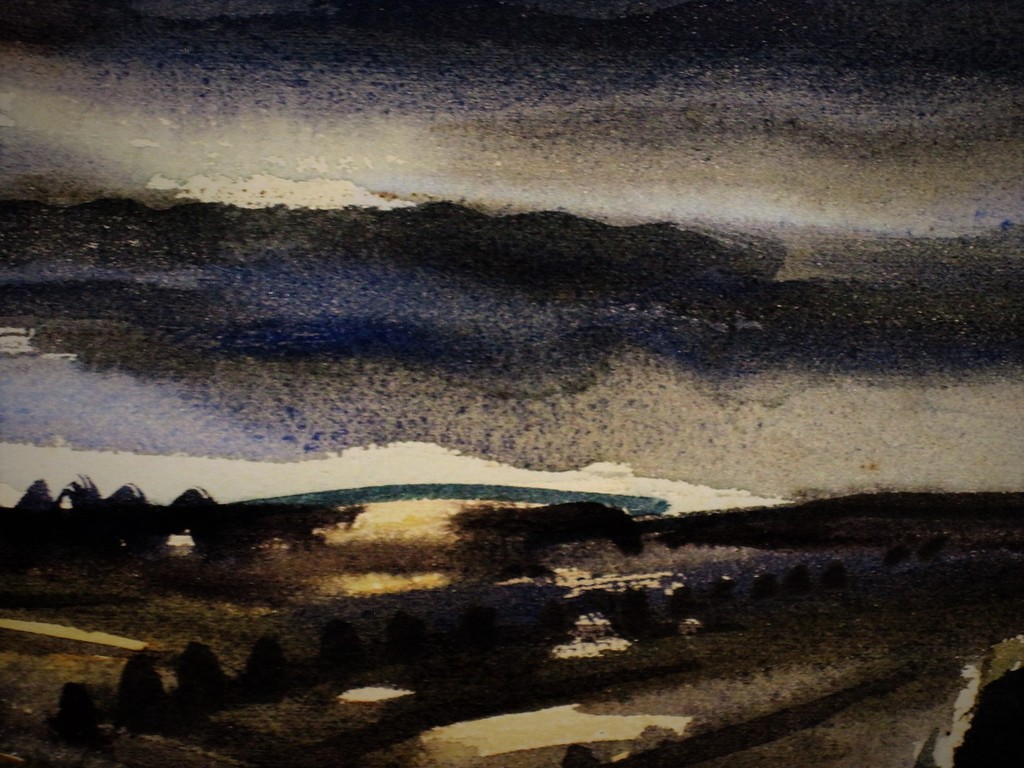 Weergaloos mooi Aquarel "Avond boven Limburgs landschap" van Jac Mels  kopen? Bied vanaf 1!