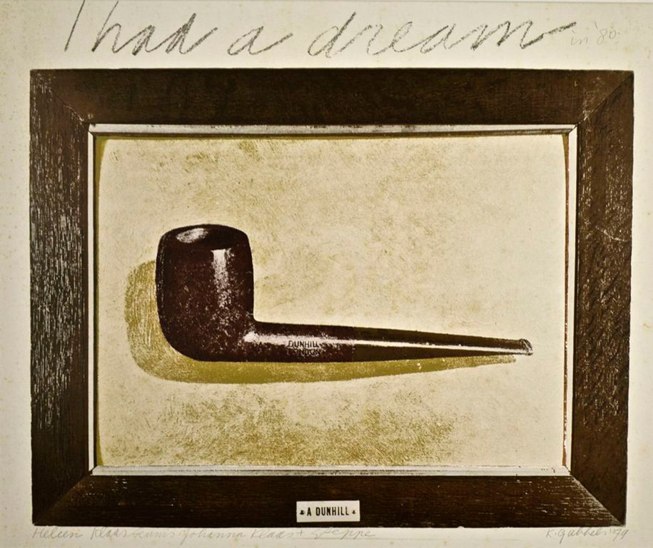 KLAAS GUBBELS -I had a dream- Unieke zeefdruk. 1979. Gesigneerd. + Opdracht. verkocht voor € 275!