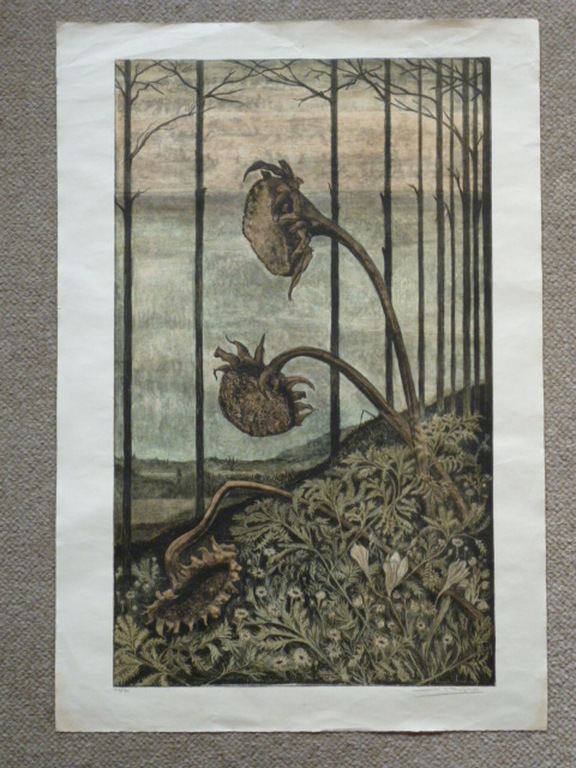 H.B.Dieperink - kleurenlitho - Zonnebloemen kopen? Bied vanaf 30!