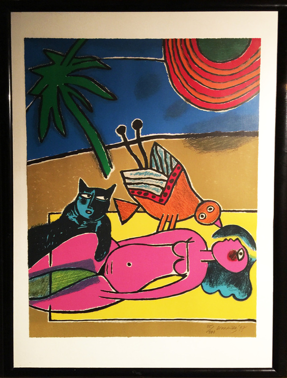 CORNEILLE -Lithografie handgesigneerd-speciale editie-Habitante heureux de l'ile kopen? Bied vanaf 175!