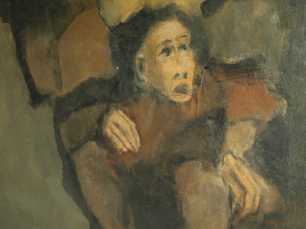 Arend Roosenschoon – Verf op doek – Bang - Gesigneerd - 1958 – 62 x 42 cm kopen? Bied vanaf 1!