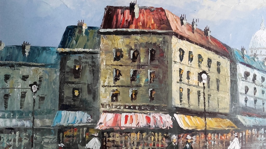 Burnett - Straatscene Parijs - Gesigneerd - 20e eeuw kopen? Bied vanaf 75!