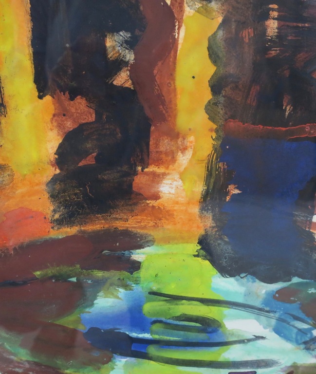 Mathieu Meyers: Gouache op papier, Bosven - Ingelijst kopen? Bied vanaf 1!