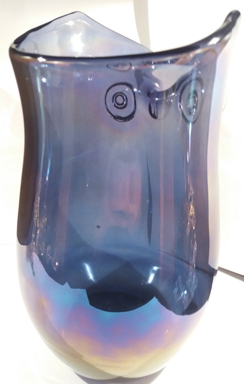 grote  paarse uilenvaas  met parelmoer  kopen? Bied vanaf 45!