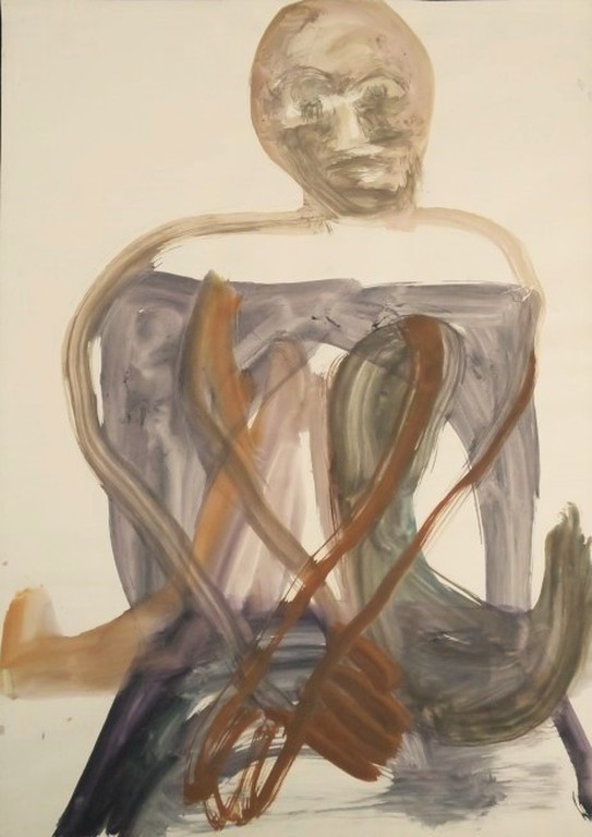 Martin Disler: Gouache, Z.T. Figuur verkocht voor € 450!