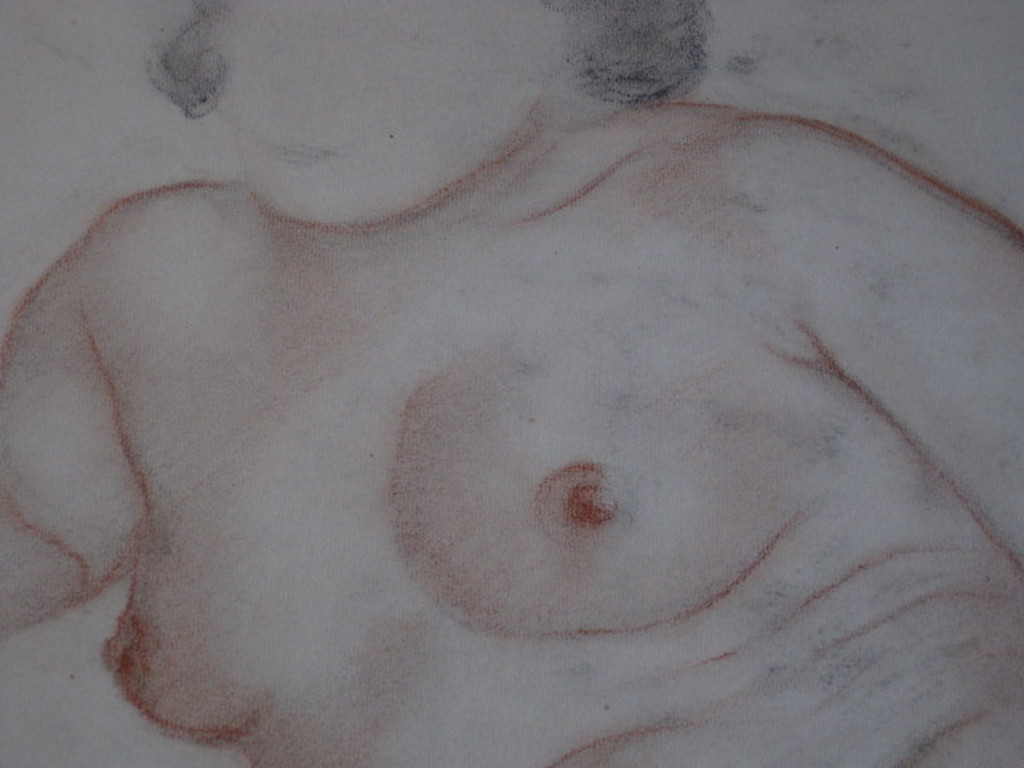 Gesigneerde roodkrijttekening "liggend vrouwelijk Naakt" door Frits Schiller  kopen? Bied vanaf 1!