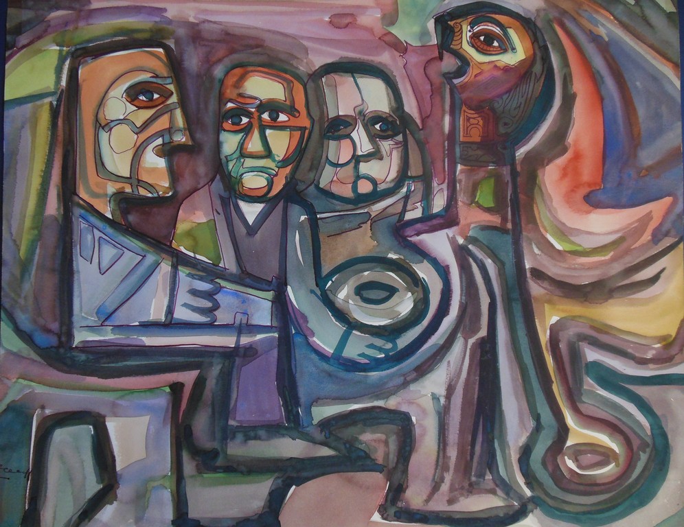 Cees Heuff: Gemengde techniek, Personen kopen? Bied vanaf 40!