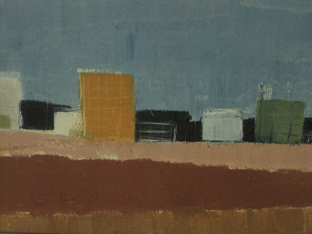 gesigneerd Bergman - "landschap met huizen" olieverf op board 1961 kopen? Bied vanaf 1!