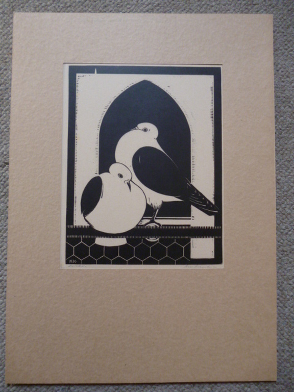 Cornelis Adrianus Koeman - houtsnede - Duiven kopen? Bied vanaf 50!