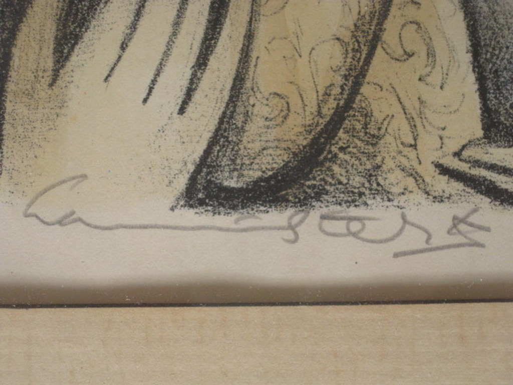 Ingetogen 1958 gesigneerde "Maria en kind" litho in de stijl van Charles Eyck kopen? Bied vanaf 1!