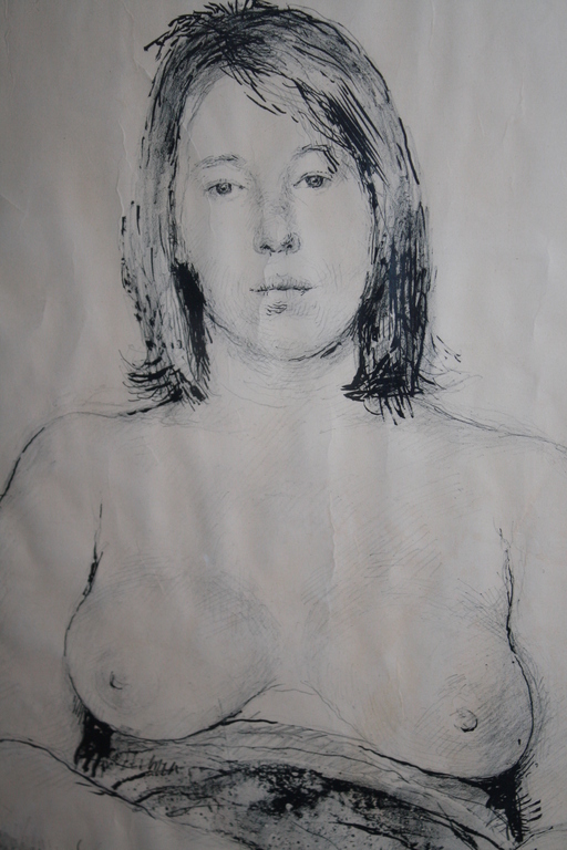 AAT VELDHOEN - orginele inkt tekening VROUWELIJK NAAKT verkocht voor € 85!