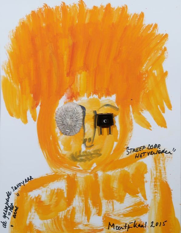 Meertje Kaal: Olieverf op karton, Streep door het verleden - Ingelijst kopen? Bied vanaf 1!