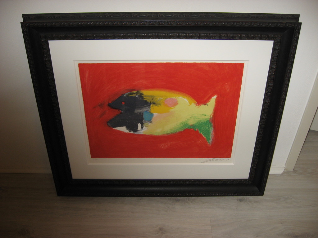 Eugène Brands: Kleurenzeefdruk - Exotische vis - PRACHTIG INGELIJST kopen? Bied vanaf 499!