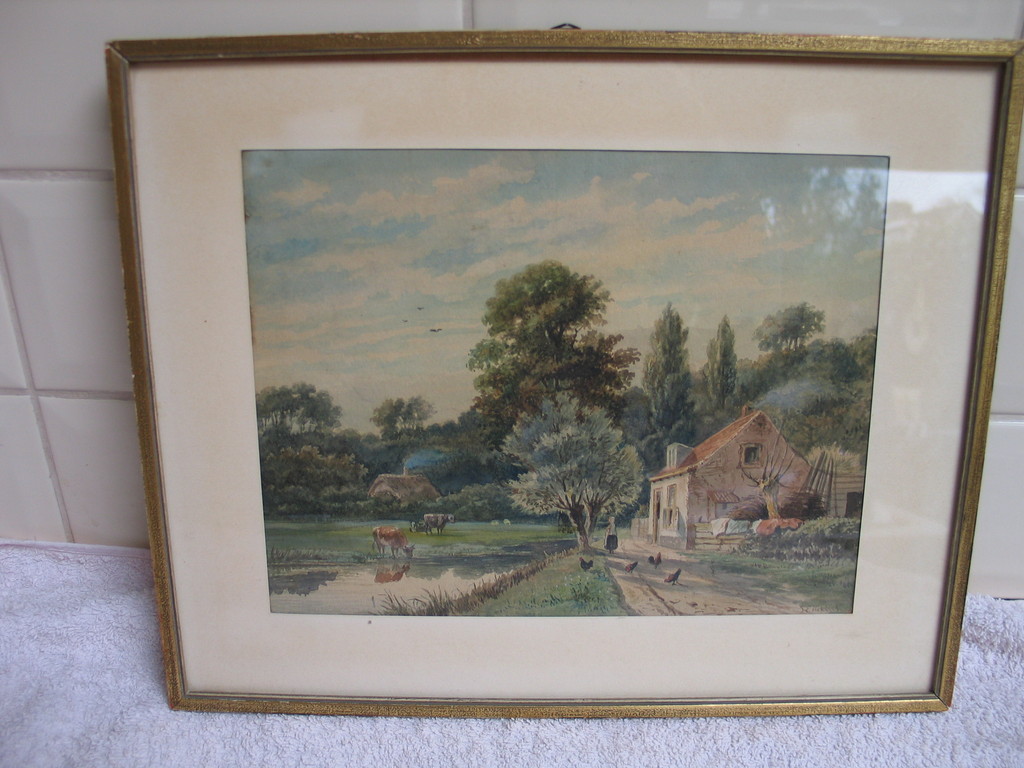 mooie aquarel van Jan Elias Kikkert verkocht voor € 150!