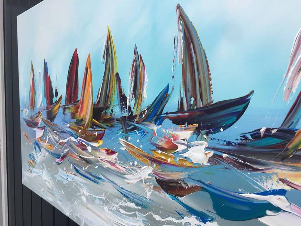 Gena - Sailing - Acrylverf op doek - Gesigneerd - 2017 kopen? Bied vanaf 250!