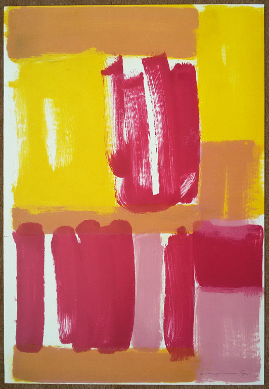 Adriaan Engelman - Abstracte compositie, monotype kopen? Bied vanaf 75!