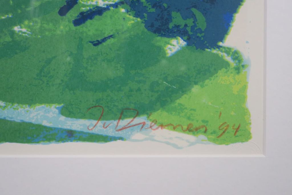 Jan van Diemen: Zeefdruk, Golfer - Ingelijst (groot) kopen? Bied vanaf 40!