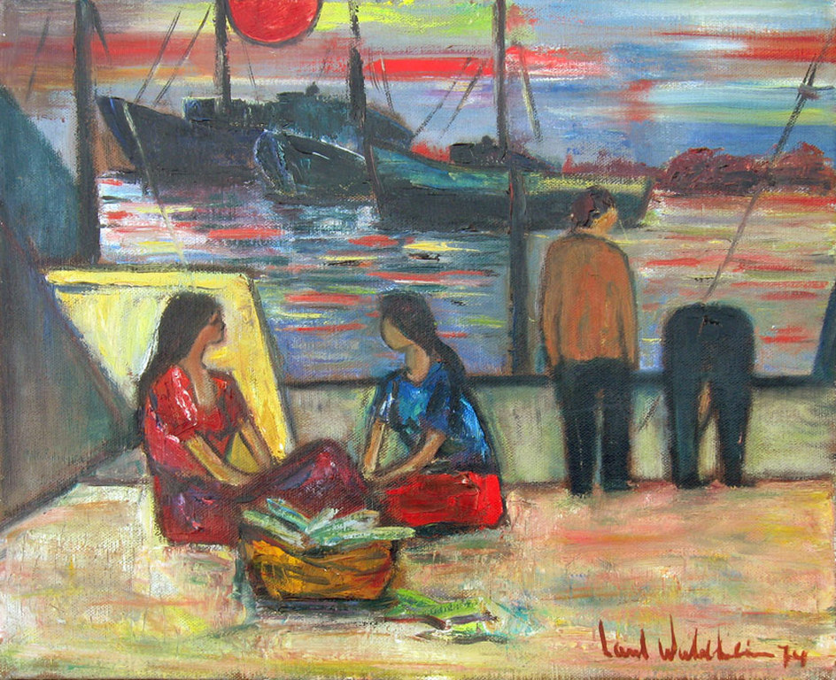 LAATSTE KANS! HAVENSCENE - olieverf op linnen - gesign., kunstenaar onbekend kaufen? Bieten Sie von 15!