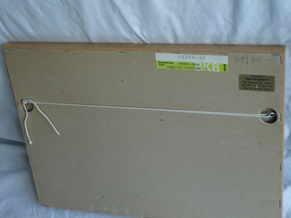 Anneke (Anne) Jung : Aquarel – Langs het IJsselmeer –gesigneerd & ingelijst–1980 kopen? Bied vanaf 1!