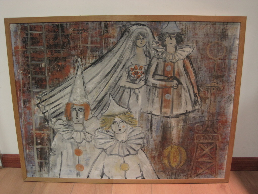 L.Dregely 1932-1990  * Hongarije * olieverf * "het Huwelijk" 1958 kopen? Bied vanaf 1!