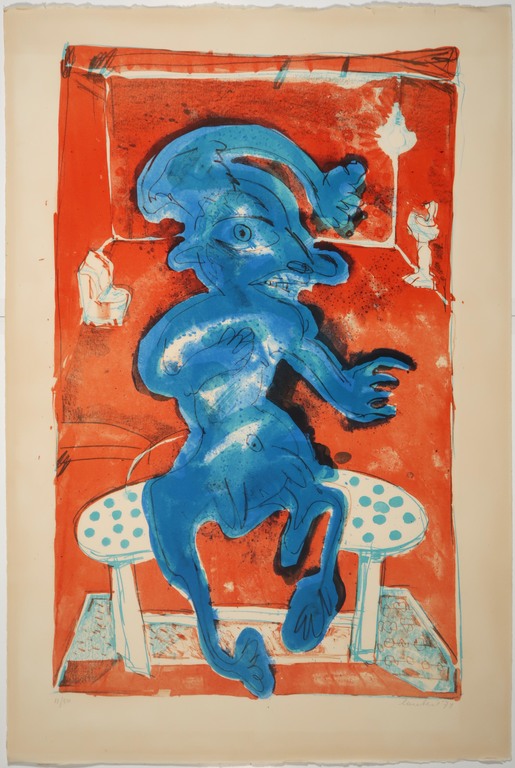 Lucebert: Litho, Blauw figuur kopen? Bied vanaf 200!