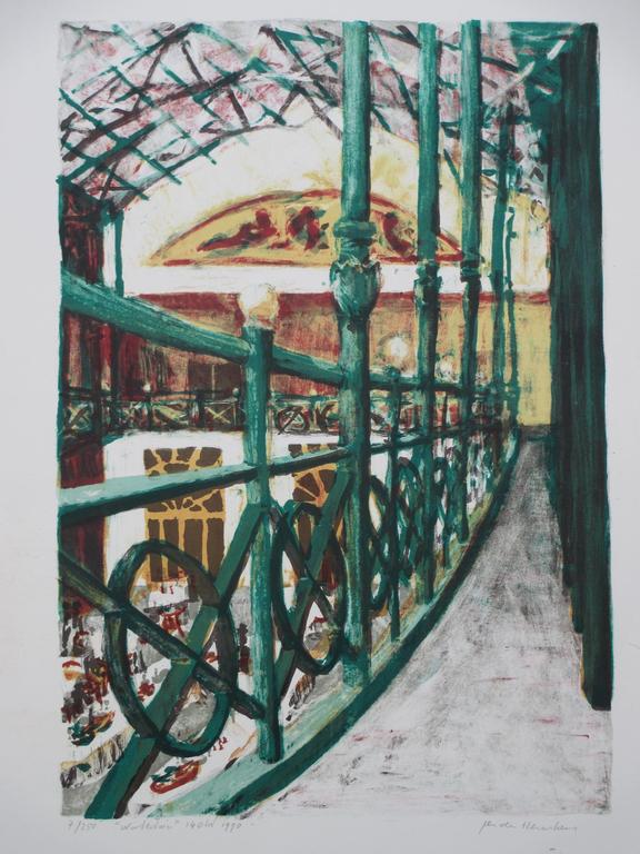 Jeroen Hermkens, Wintertuin, Kleurenlitho verkocht voor € 80!