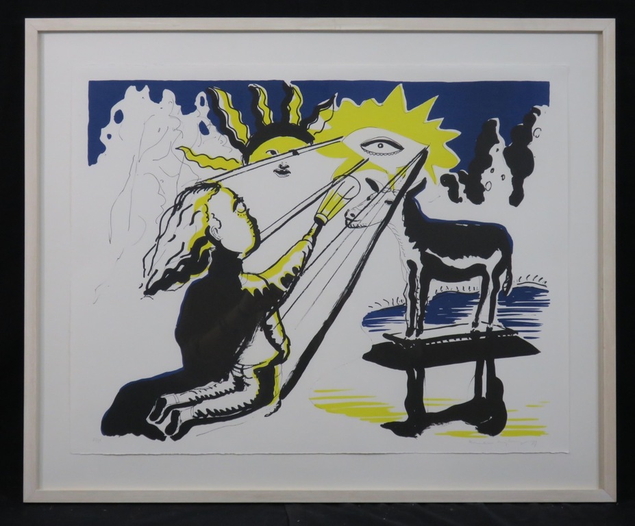 Rinke Nijburg: Litho, Hert van Hubertus - Ingelijst kopen? Bied vanaf 20!