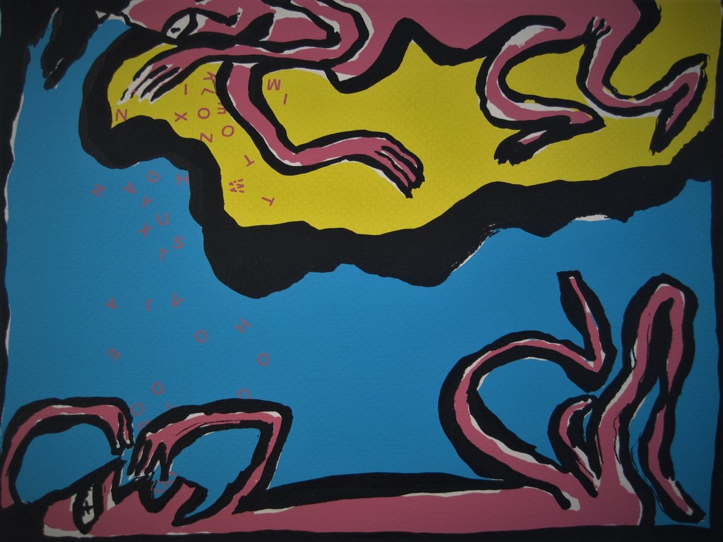 Fraaie Thea v Doorn "dubbelZeefdruk" 1984 "Communicatie en Retraite" gesigneerd  kopen? Bied vanaf 1!