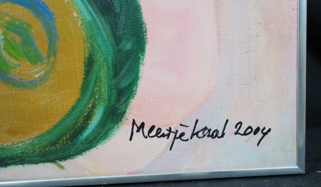 Meertje Kaal: Acryl en Olieverf op doek, Z.T. Vlinder - Ingelijst kopen? Bied vanaf 35!