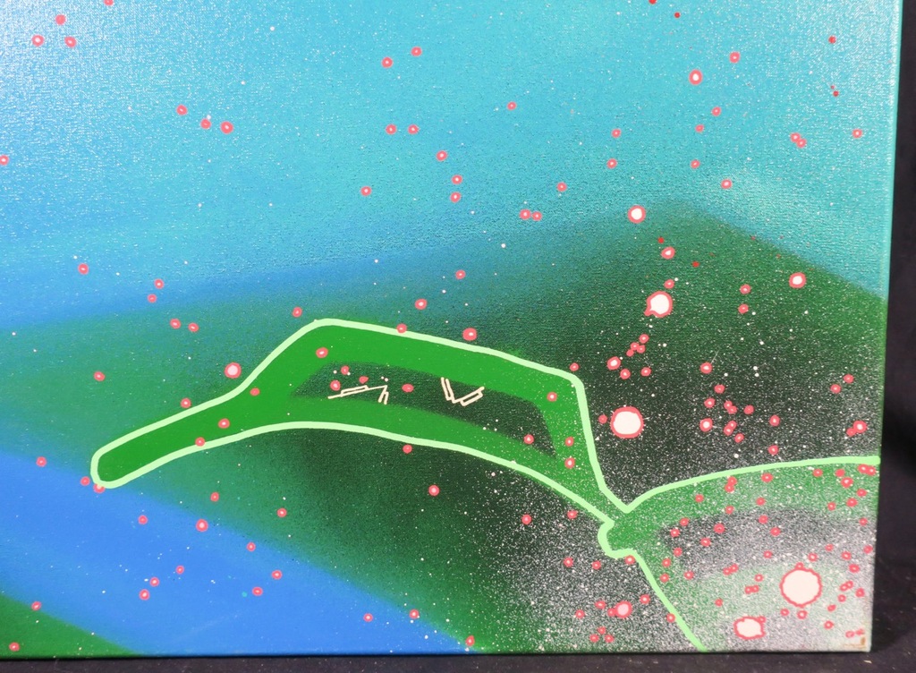 KOOR: Spray paint op doek, Waterworlds III (groot) kopen? Bied vanaf 400!