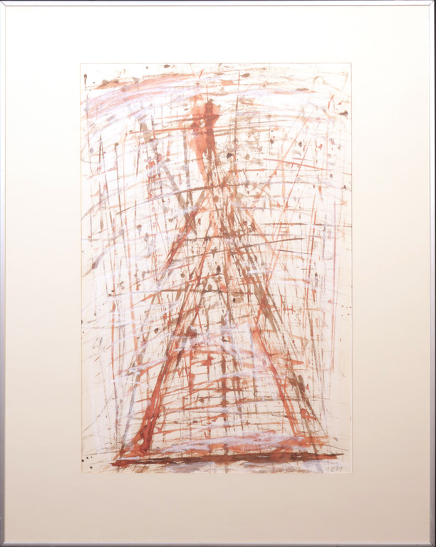 Age Klink: Gemengde technieken op papier, Homme qui marche - Ingelijst verkocht voor € 40!