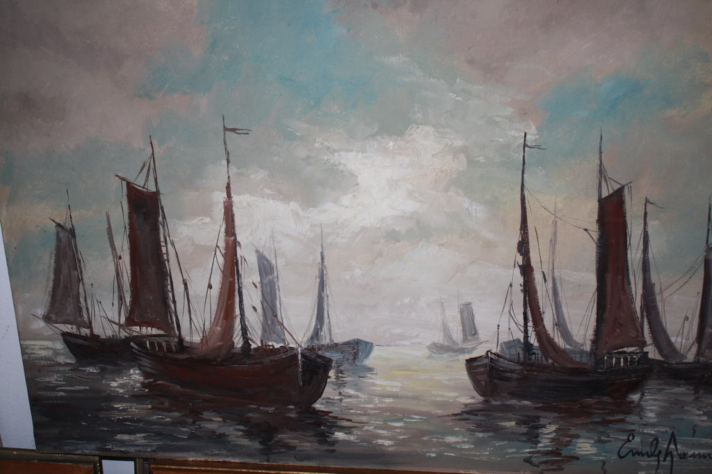 Emile LAMMERS 1914 -1990 - ZEILBOTEN op ZEE verkocht voor € 145!