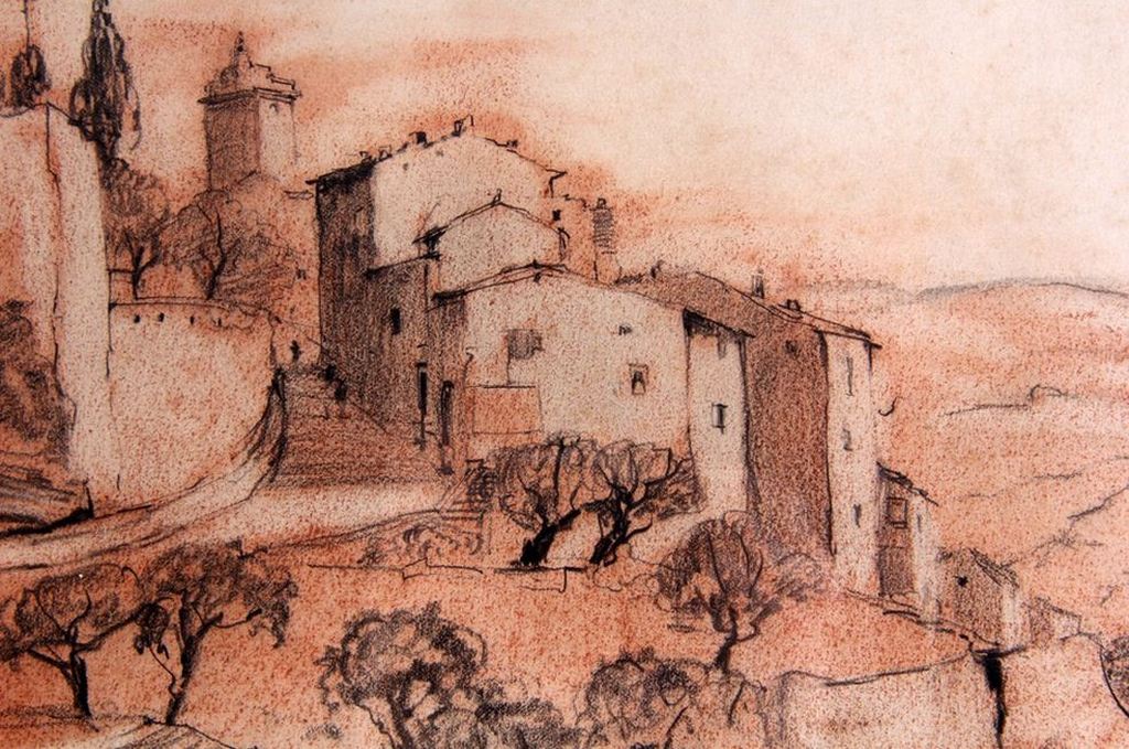 JG den Hengst, gemengde techniek, landschap in Frankrijk (Gordes) kopen? Bied vanaf 1!