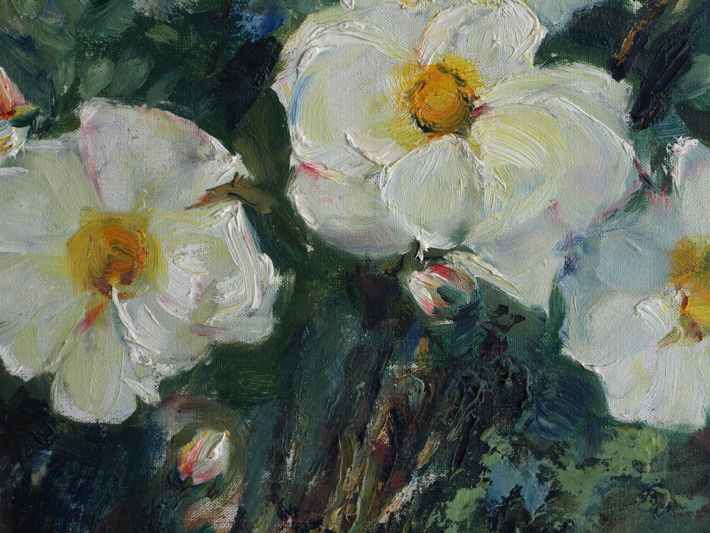 Onduidelijke signatuur : Olieverf op doek – Bloesem – ingelijst – ca 1925  kopen? Bied vanaf 75!