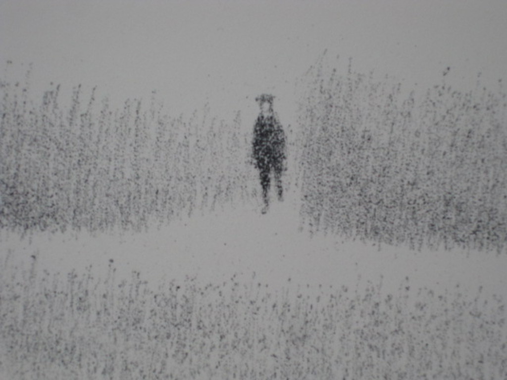 Metten Koornstra - lithografie "man in landschap" ongesigneerd omstreeks 1970 kopen? Bied vanaf 1!
