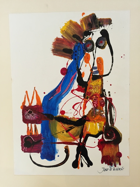 JAN TE WIERIK origineel werk Gemengde technieken verkocht voor € 650!