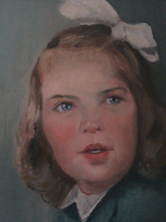 Vroeg 20e eeuws olieverf portret van meisje met strik gesigneerd rechtsonder kopen? Bied vanaf 1!