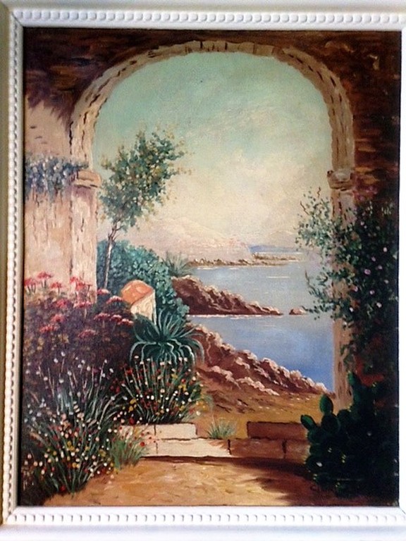 Onbekende kunstenaar, olieverf op doek, Blik op het Gardameer kopen? Bied vanaf 75!